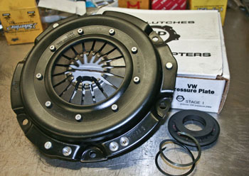 KEP Stage 1 pressure plate, with supplied thrust pad removed to suit late style clutch release bearing