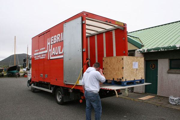 Done and dusted, crated and collected -  arriving at Terry's Beetle Services four days later.